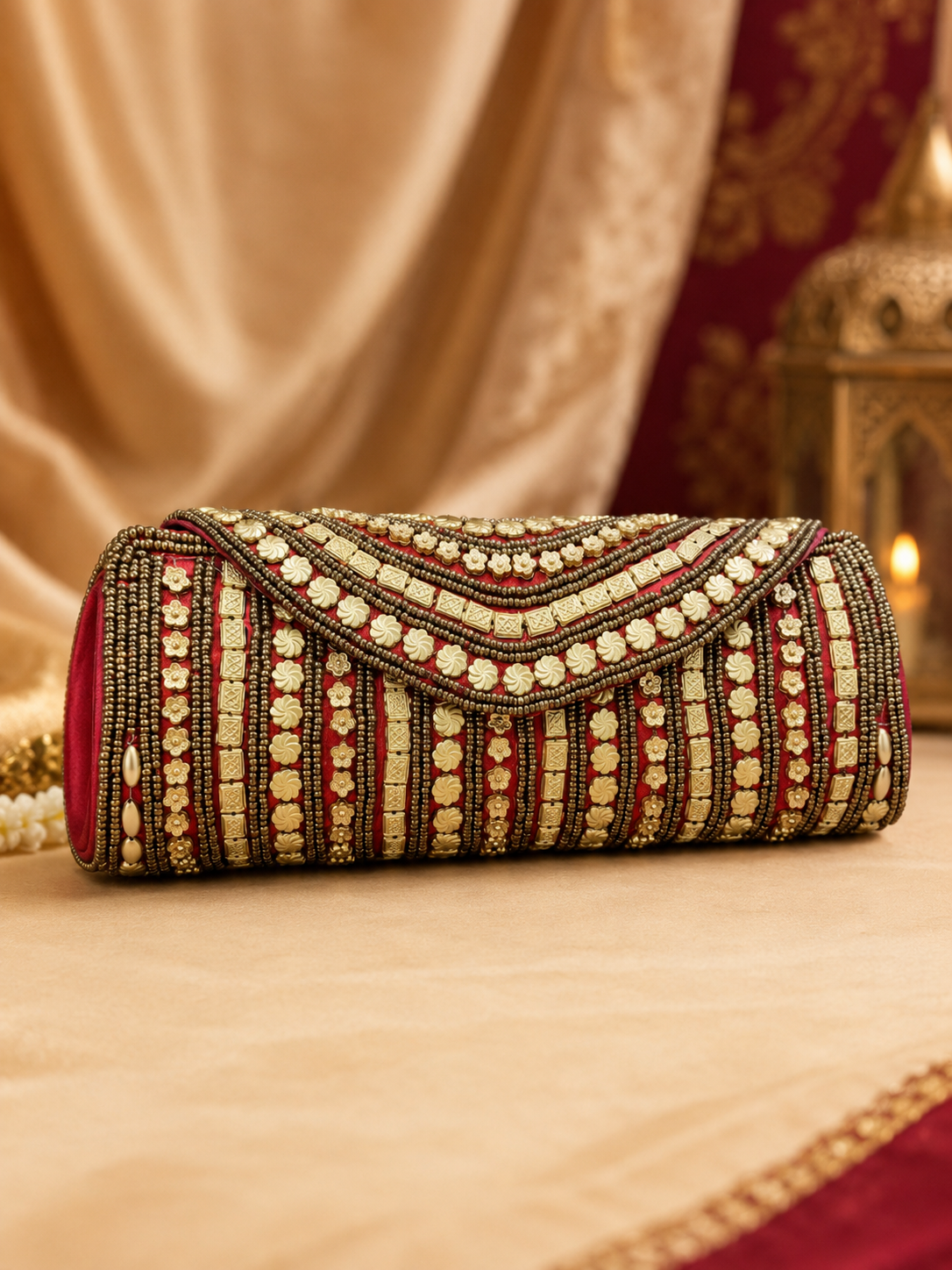 Embroidered Multi Thread Clutch