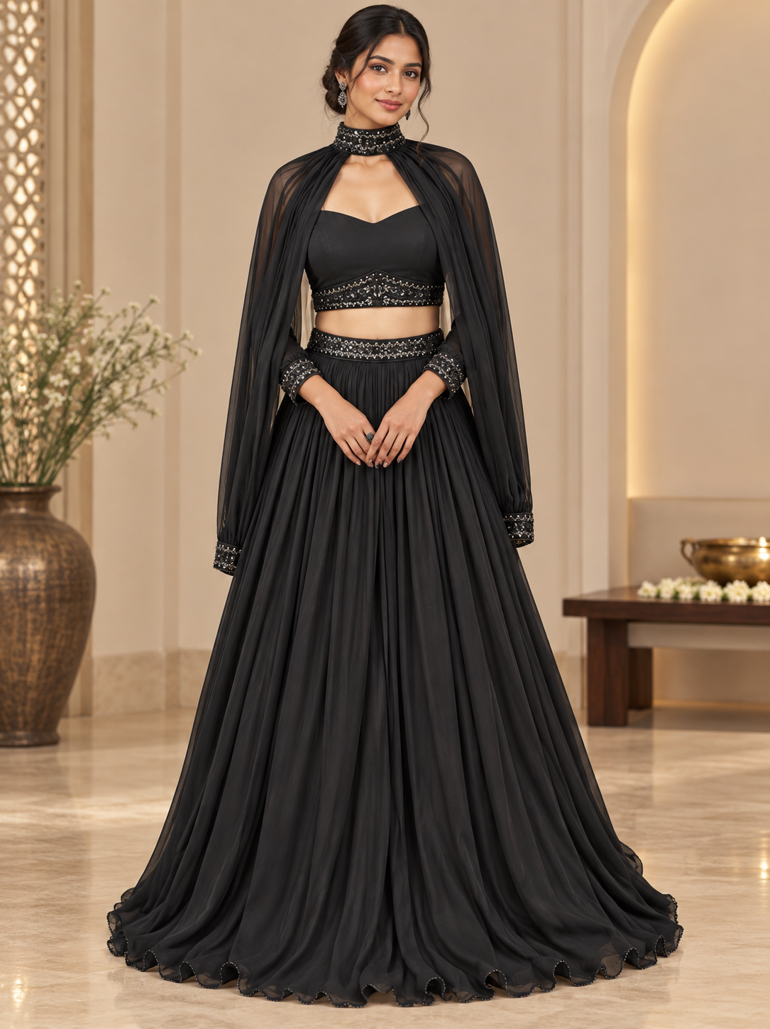 Festive Latest Ethnic Black Sharara