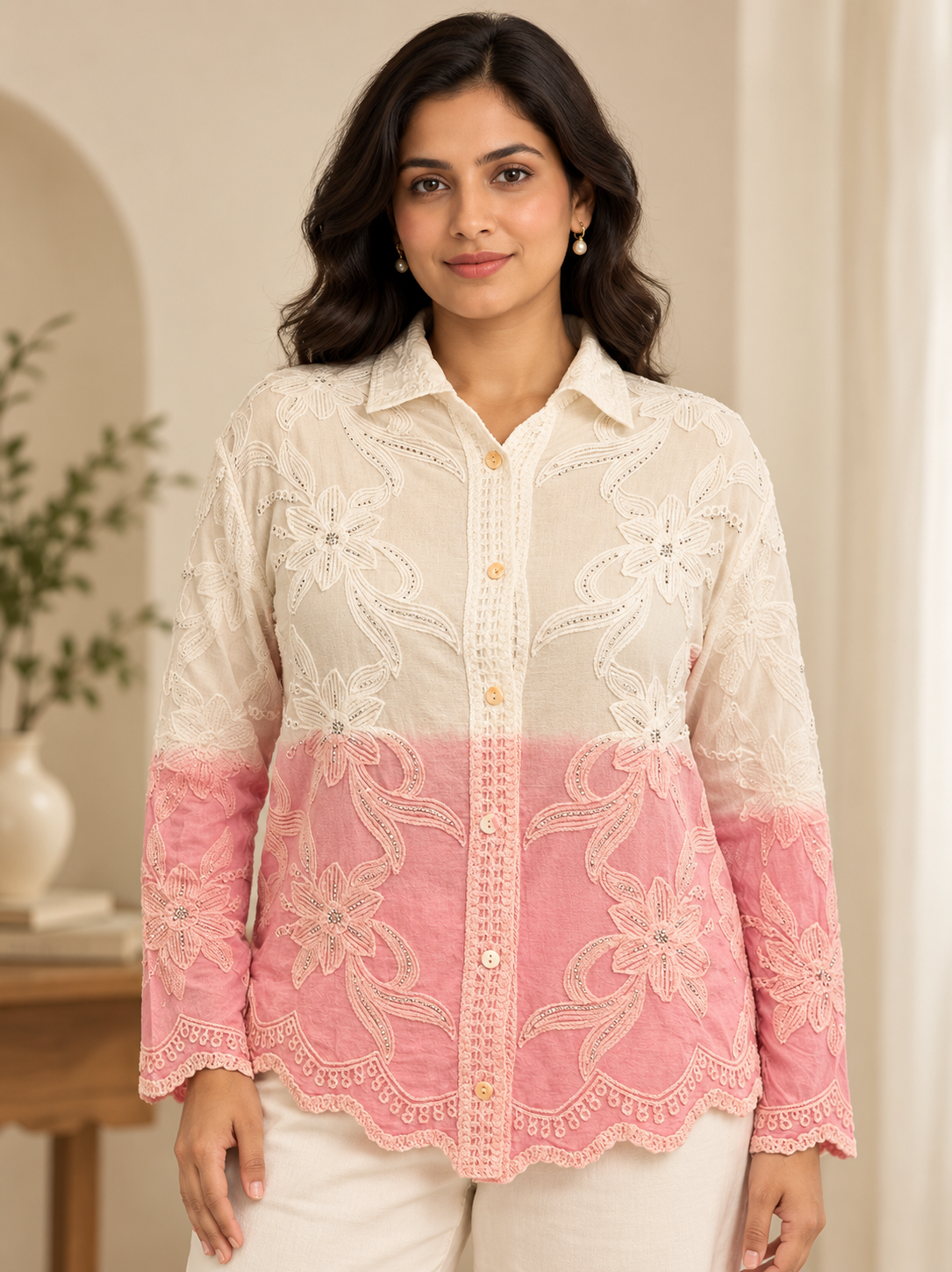 Modern Dual Colored Women Shirt