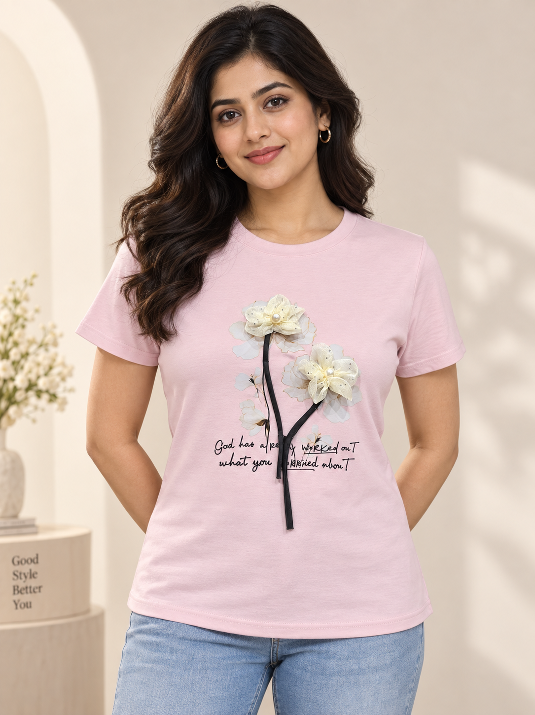 Cotton Lycra T-Shirt pink