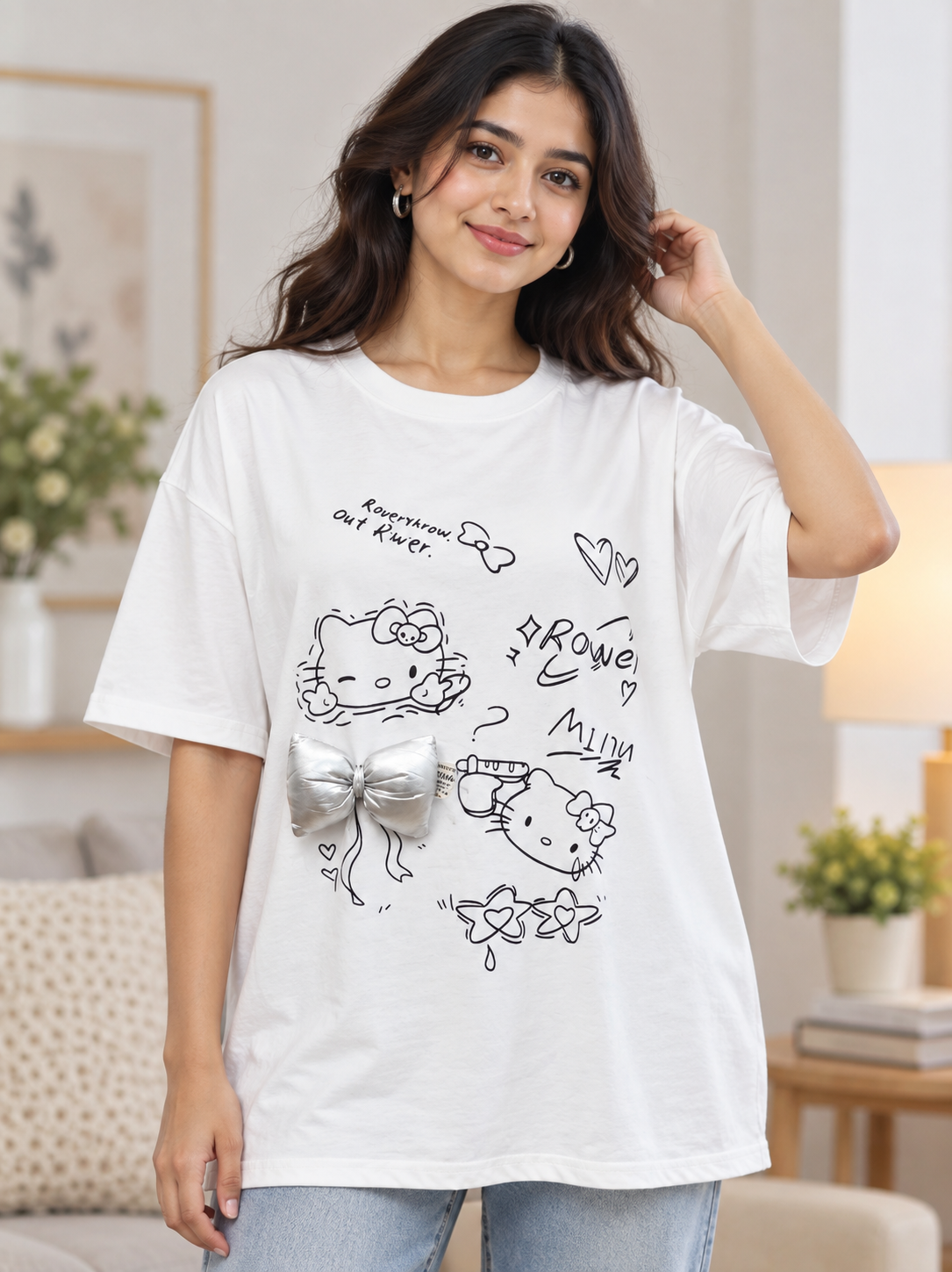 Cotton Lycra T- white