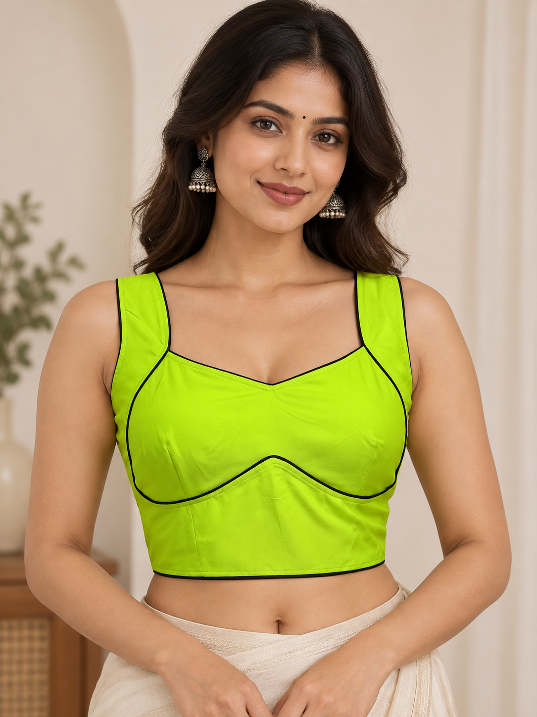 Premium Hand Stitched Neon Blouse