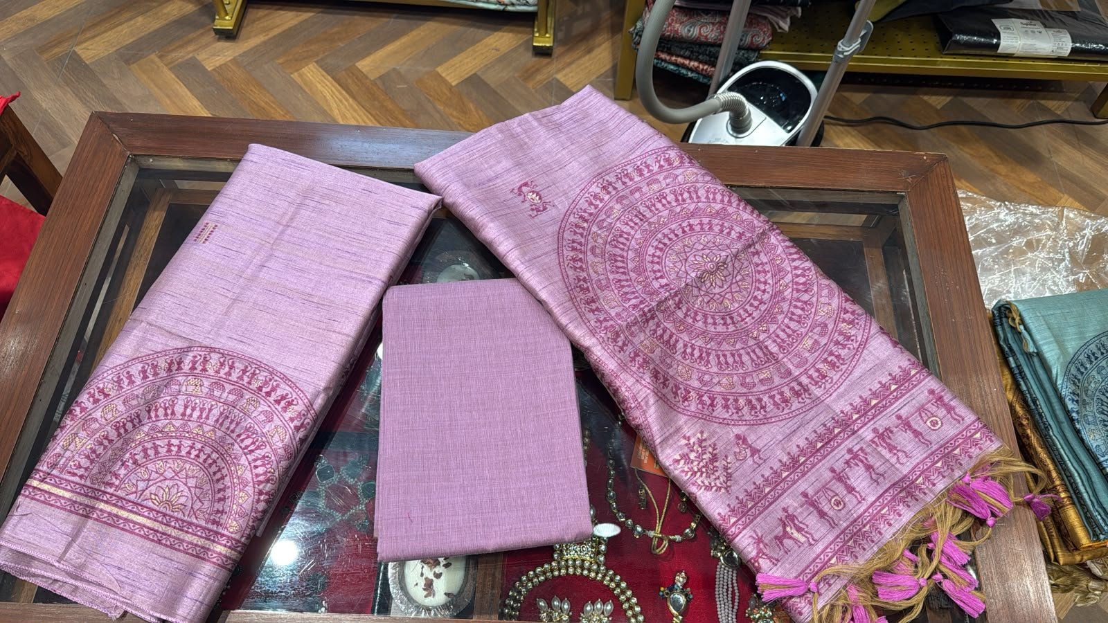 Gulnaar Viraasat Silk Unstitched 3-Piece Suit with Tribal Mandala Dupatta