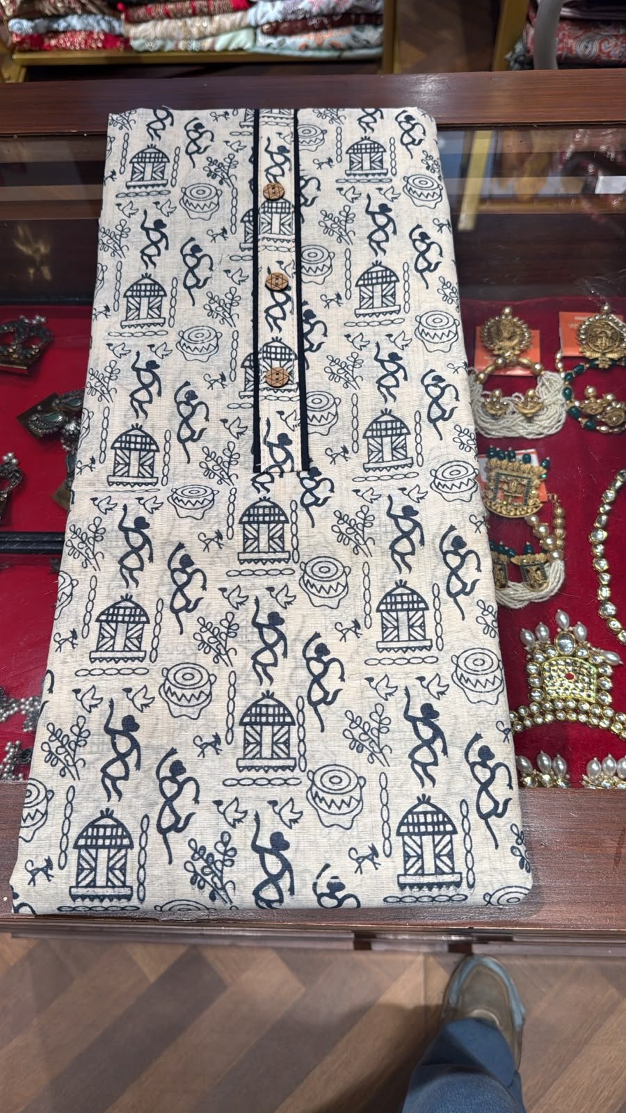 Noir Folklore Khadi Cotton 3-Piece Suit Set