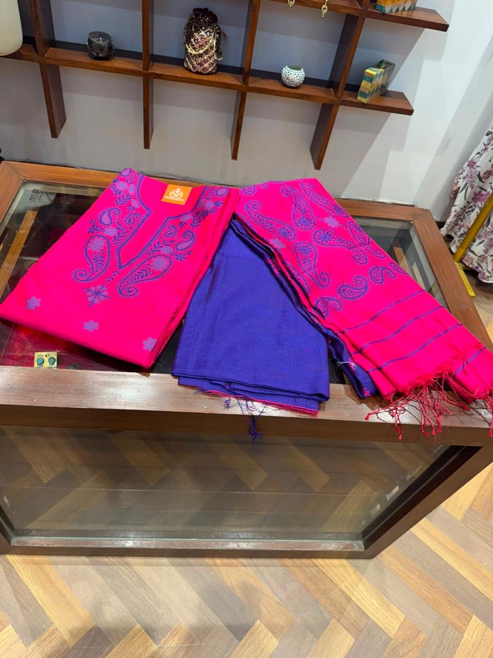 Fuchsia Noor Cotton Unstitched 3-Piece Suit Set
