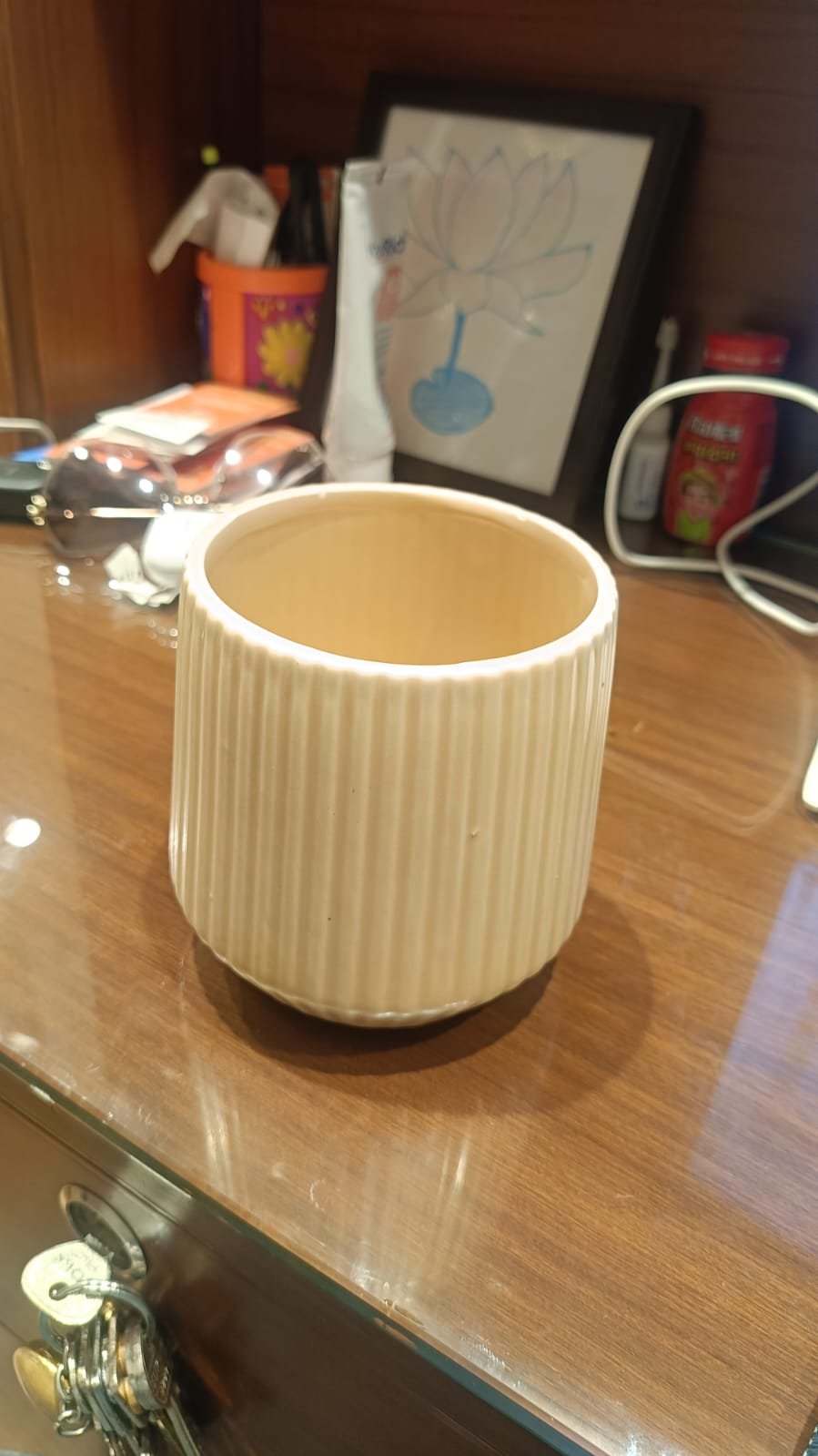 Ivora Ribbed Ceramic Pot