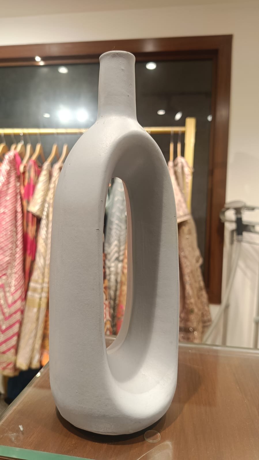 Aurelia Sculpted Wave Vase Large Gray